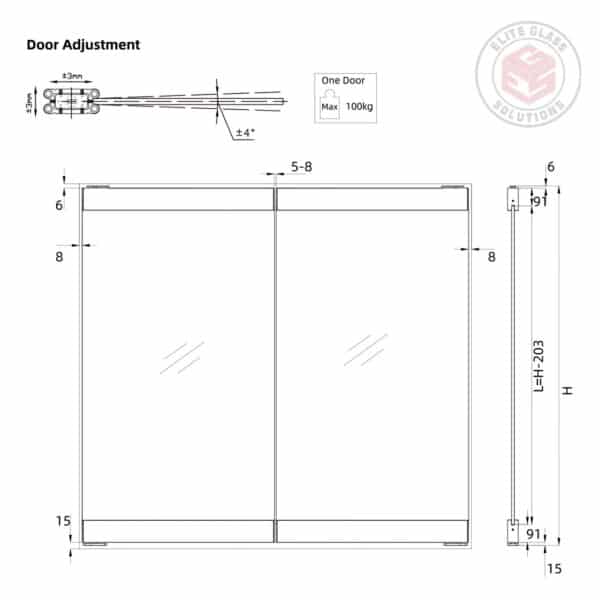 Elite Hydraulic Locking Bottom Door Rail (HPDRWL)
