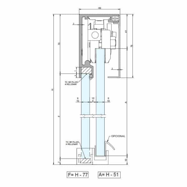 Saheco Vaho Angular 90° Sliding Shower Screen Hardware Kit (SV-X50 A90)