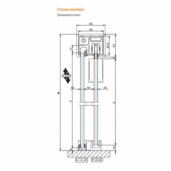 Saheco Aqua Glass Sliding Shower Screen Hardware Kit (SV-AQUA)