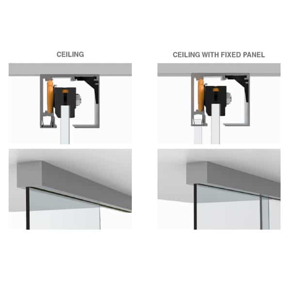 Saheco SV-Q110 BLOQ Glass Sliding Door Hardware Kit