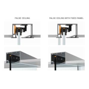 Saheco BLOQ FT False Ceiling Frameless Glass Sliding Door Hardware Kit