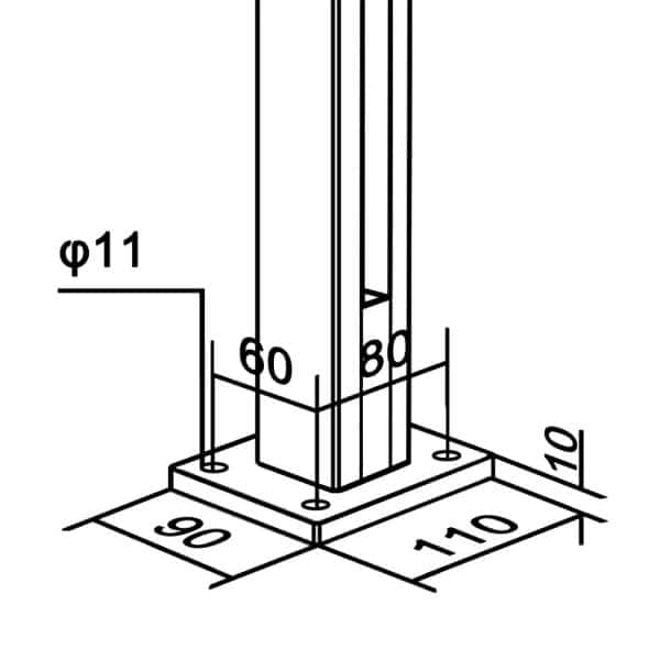 Atlas End Glass Post
