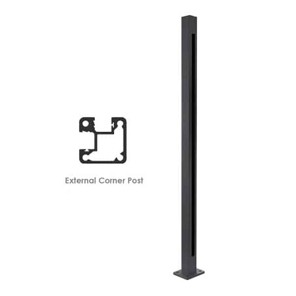 Atlas 90° Glass to Glass External Post