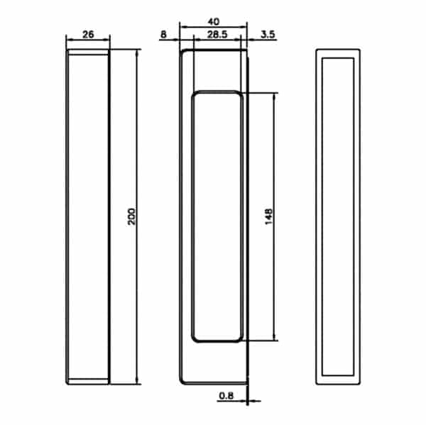 GFS Adhesive Rectangular Handle (E07M30)