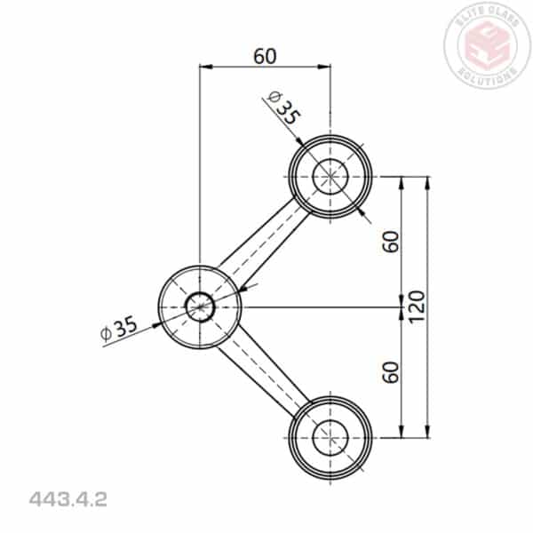 Elite 4-Way 1-Side Light Duty Post Fix Spider Fitting (443/4/2)