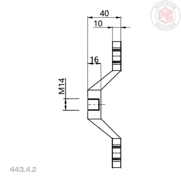 Elite 4-Way 1-Side Light Duty Post Fix Spider Fitting (443/4/2)
