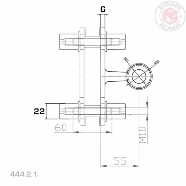 Elite 4-Way 1-Side Light Duty Fin Fix Spider Fitting (444/4/2)
