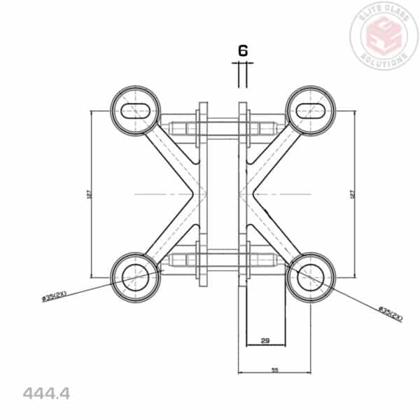Elite 4-Way Light Duty Fin Fix Spider Fitting (444/4)