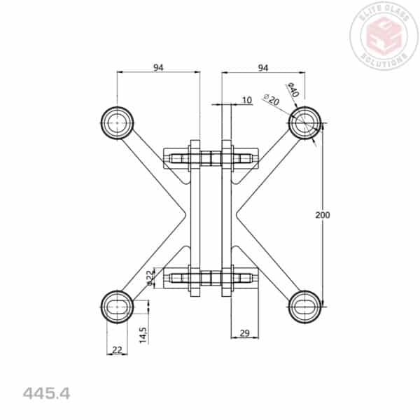 Elite 4-Way Heavy Duty Fin Fix Spider Fitting (445/4)