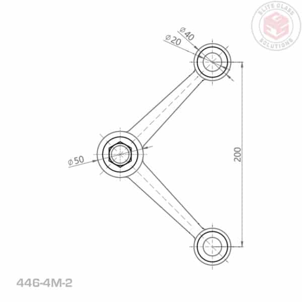 Elite 4-Way 1-Side Heavy Duty Post Fix Spider Fitting (446/4/2)