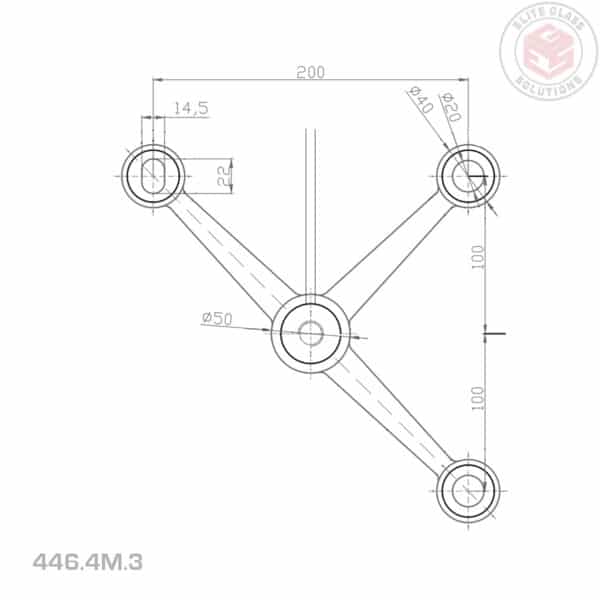 Elite 3-Way Heavy Duty Post Fix Spider Fitting (446/4/3)