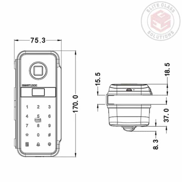 Smart Digital Door Lock - Glass to Wall
