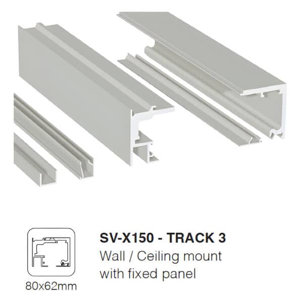 Saheco SV-X150 Frameless Glass Sliding Door Hardware Kit