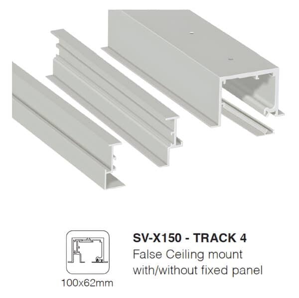 Saheco SV-X150 Frameless Glass Sliding Door Hardware Kit