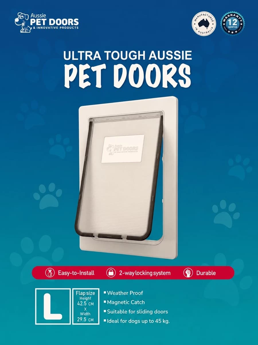 Large Framed Rectangle Aussie Dog Door for Glass (APD10L) - Image 4