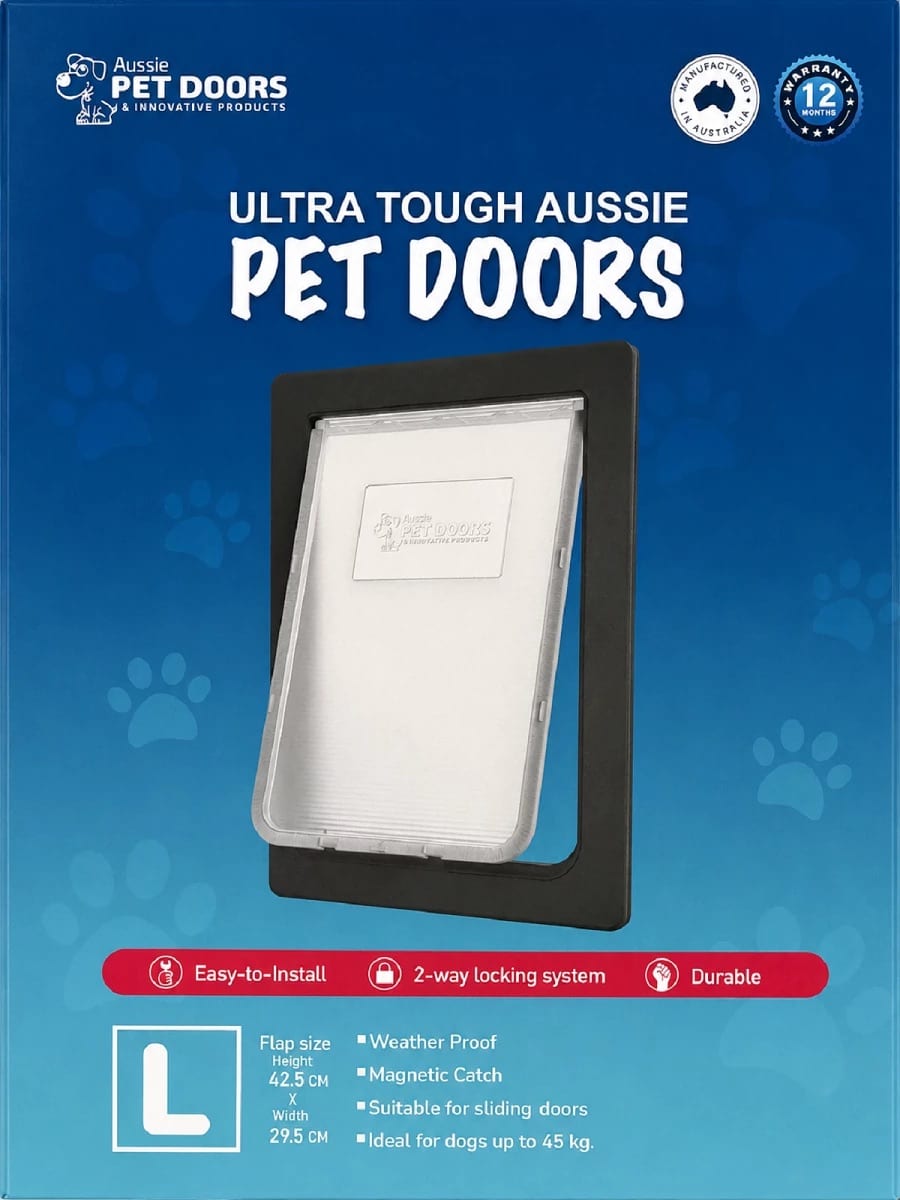 Large Framed Rectangle Aussie Dog Door for Glass (APD10L) - Image 2