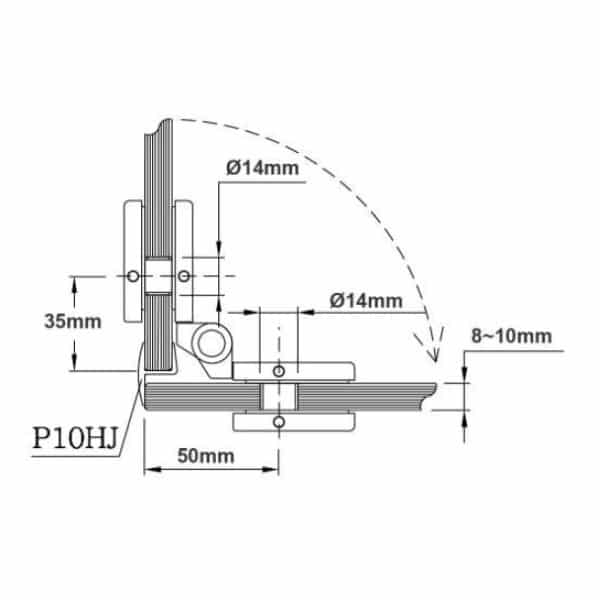 GCC Lever Hinge - Glass to Glass (LH-86-2/4)
