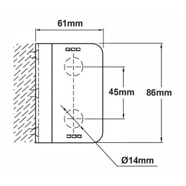 GCC Lever HInge - Glass to Wall (LH-86)
