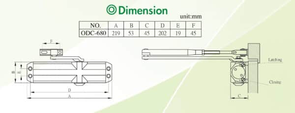 GCC Standard Surface Mounted Overhead Door Closer (ODC-680)