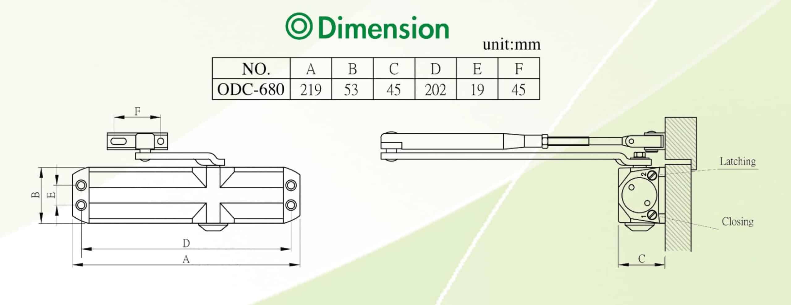 GCC Standard Surface Mounted Overhead Door Closer (ODC-680) - Image 2