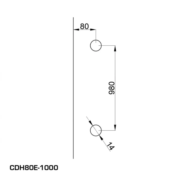 D Shaped Elliptical Tube Pull Handle (CDHE80-...)