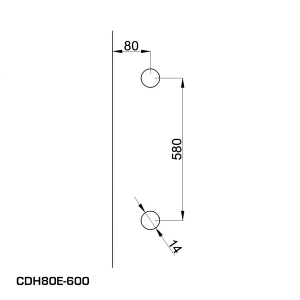D Shaped Elliptical Tube Pull Handle (CDHE80-...)