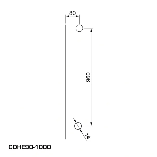 Offset Elliptical Tube Pull Handle (CDHE90-...)