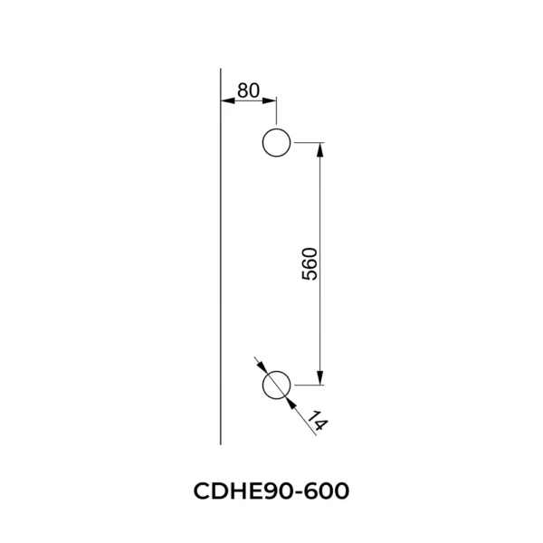 Offset Elliptical Tube Pull Handle (CDHE90-...)